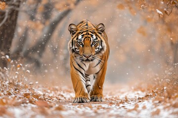 Obraz premium In the Ranthambhore National Park, Rajasthan, there is a Bengal tiger