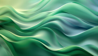 Obraz premium green-wavy-abstract-background-smooth-curves
