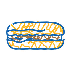 ham bun food meal doodle icon sketch vector. ham bun food meal sign. isolated symbol illustration