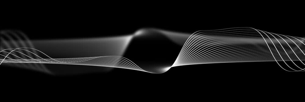 curved wavy lines tech futuristic motion background. dynamic abstract line waving loop line. sound waves vibrant colors flowing stream 4K video loop blurred