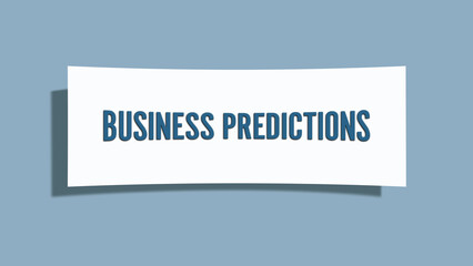 Business Predictions. A card isolated on blue background.