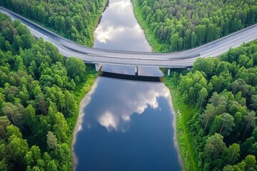 Fototapeta premium This aerial view shows the Uddevalla Bridge in Bohuslan, Sweden, Sweden
