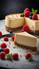 cheesecake with berries