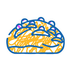 blueberry bun food meal doodle icon sketch vector. blueberry bun food meal sign. isolated symbol illustration