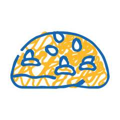 nut bun food meal doodle icon sketch vector. nut bun food meal sign. isolated symbol illustration