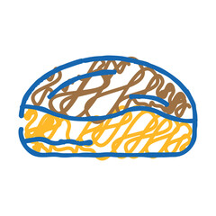 chocolate bun food meal doodle icon sketch vector. chocolate bun food meal sign. isolated symbol illustration