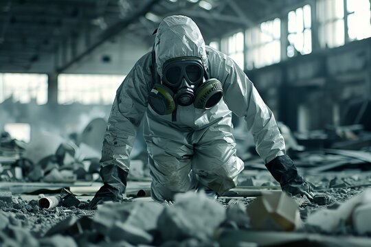 Expert asbestos removal professional safely extracts hazardous materials from historic structure