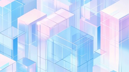 Fototapeta premium Abstract Cityscape of Glass and Light