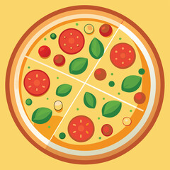 Colorful Round Tasty Pizza