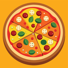 Colorful Round Tasty Pizza