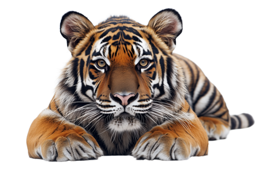 Majestic Tiger Portrait: Close Up of a Powerful Predator