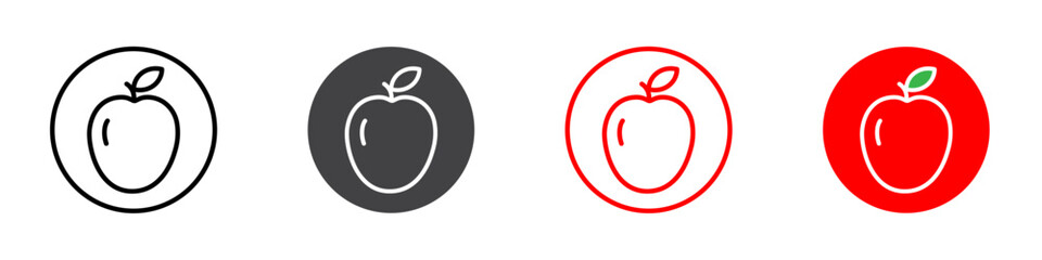 Apple icon Isolated on white background vector set