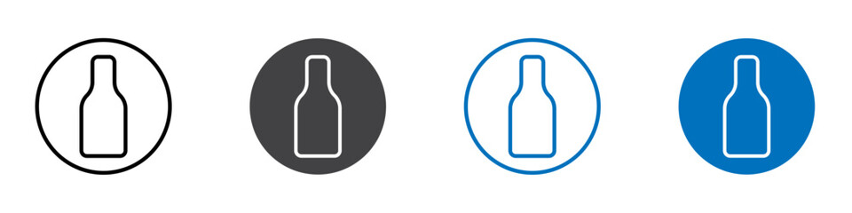 Bottle icon Isolated on white background vector set