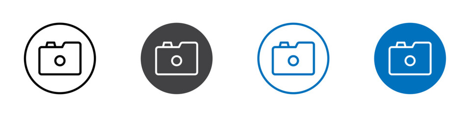 Camera icon Isolated on white background vector set