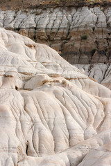 Willow Creek Hoodoos Just Off Highway #10 South Of Drumheller, Alberta.  Beautiful Sandstone Pillars, Some With Rock Caps, Captured In Horizontal And Vertical Format.  Taken September 28, 2024.