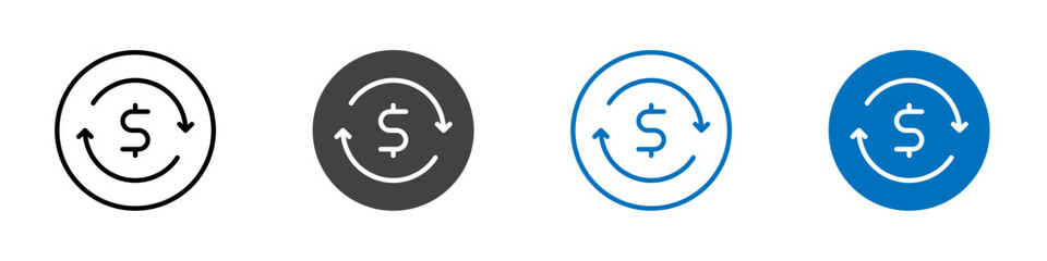 Currency exchange icon Isolated on white background vector set