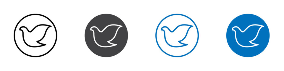 Dove icon Isolated on white background vector set
