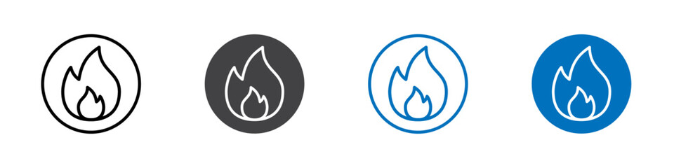 Fire icon Isolated on white background vector set