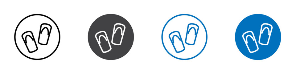 Flip flop icon Isolated on white background vector set