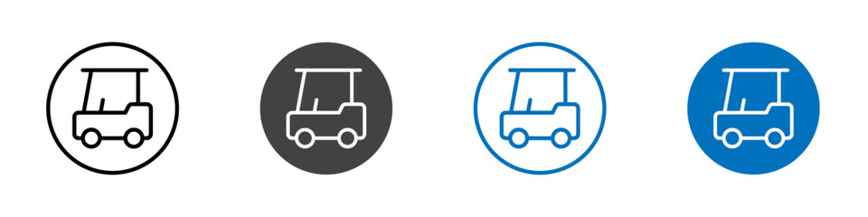 Golf cart icon Isolated on white background vector set