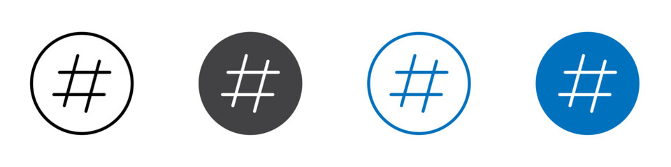 Hashtag icon Isolated on white background vector set