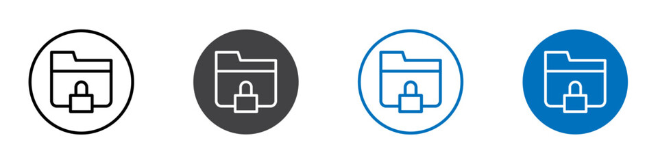 Locked folder icon Isolated on white background vector set