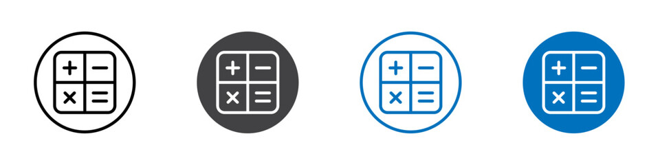 Mathematics icon Isolated on white background vector set