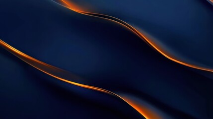 Abstract Dark Blue with Orange Glow Lines