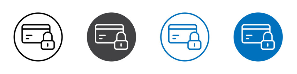 Obraz premium Payment locked icon Isolated on white background vector set