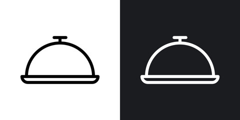 Food trayline in Thin line black color. flat simple vector symbols illustration.