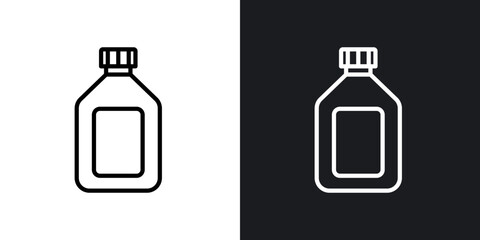 Sauce bottlesline in Thin line black color. flat simple vector symbols illustration.