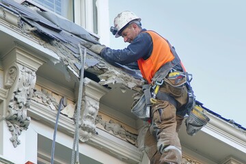 Expert asbestos removal professional safely eliminates hazardous materials from aging structure