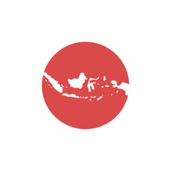 indonesia country map circle border vector icon illustration
