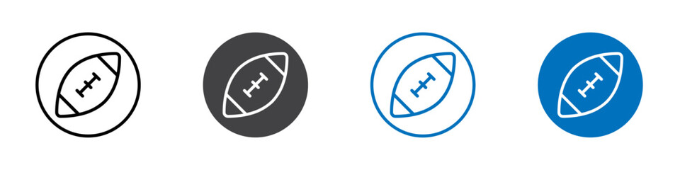 Rugby ball icon Isolated on white background vector set