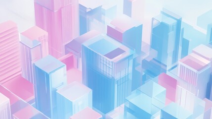 Abstract Cityscape in Pastel Hues