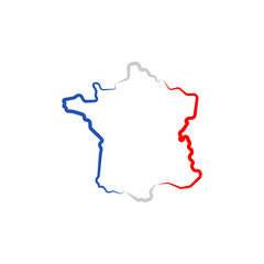 france country map line border vector icon illustration