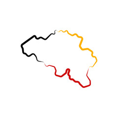 belgium country map line border vector icon illustration