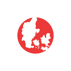 denmark country map circle border vector icon illustration