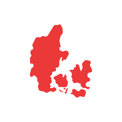 denmark country map border vector icon illustration