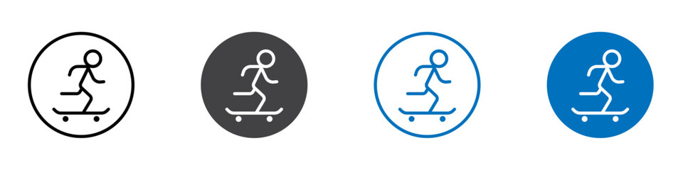 Skating icon Isolated on white background vector set