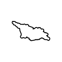 georgia country map black line border vector icon illustration