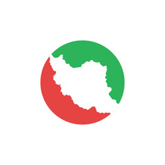 iran country map circle border vector icon illustration