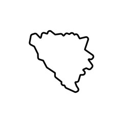 bosnia and herzegovina country map black line border vector icon illustration