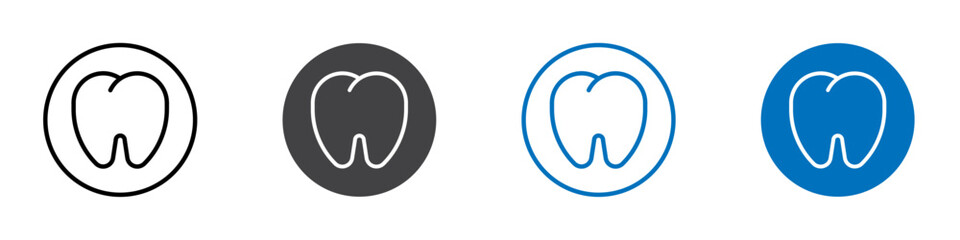 Tooth icon Isolated on white background vector set