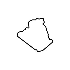 algeria country map black line border vector icon illustration