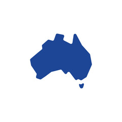 australia country map border vector blue icon illustration