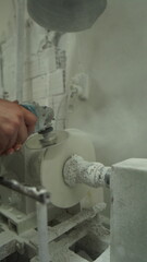 Marble Polishing on Rotating Machine for Smooth Finish