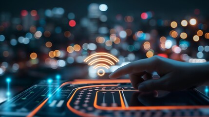 Smart IOT devices displaying technology interconnected sensors monitoring systems data smart home. AI generated