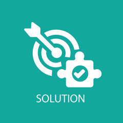 Obraz premium Solution and target icon concept