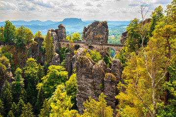 Saxon Switzerland, Bastai Bridge. Mountain view